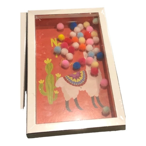 Llama llama mini rainbow pom pom funny humor hanging wall‎ decor boxes new - Picture 9 of 12